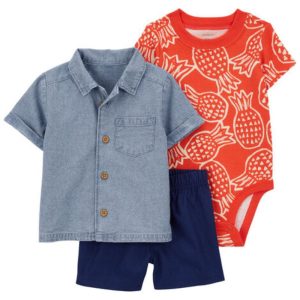Carters.  Set de 3 Piezas Tropical Oxford - 12M