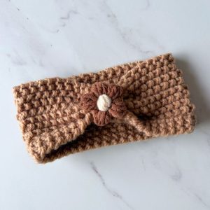 Headband Crochet Cocoa.  0-12M