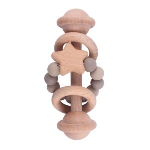 Mordedor Sensorial de Madera y Silicona Personalizado | Neutral