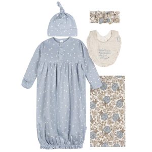 Gerber.  Set de Regalo para Nena de 5 Piezas.  Baby Blue. 0-6M