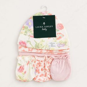 Laura Ashley.  Set de Gorros y Guantes (3 gorros + 3 pares de guantes). 0-3M