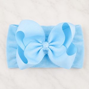 Headband Moño Boutique. Celeste.  Unitalla